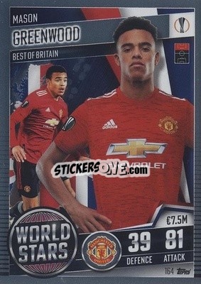 Figurina Mason Greenwood - Match Attax 101. Season 2020-2021
 - Topps