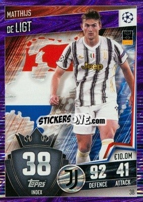 Sticker Matthijs de Ligt - Match Attax 101. Season 2020-2021
 n. 38p - Topps