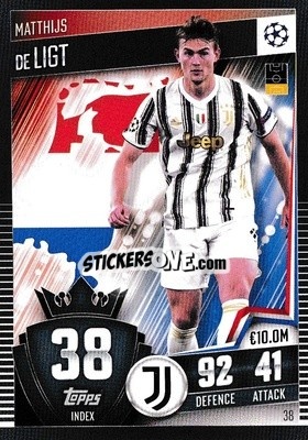 Sticker Matthijs de Ligt - Match Attax 101. Season 2020-2021
 n. 38 - Topps