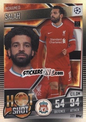 Sticker Mohamed Salah - Match Attax 101. Season 2020-2021
 - Topps