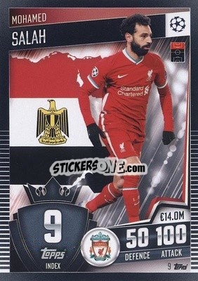 Sticker Mohamed Salah - Match Attax 101. Season 2020-2021
 n. 9 - Topps