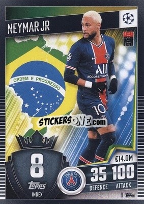 Sticker Neymar Jr - Match Attax 101. Season 2020-2021
 n. 8 - Topps