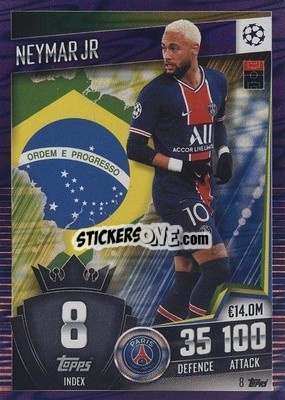 Sticker Neymar Jr - Match Attax 101. Season 2020-2021
 n. 8p - Topps