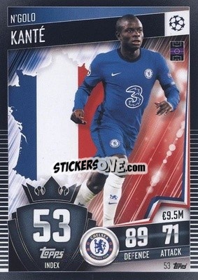 Sticker N'Golo Kante - Match Attax 101. Season 2020-2021
 - Topps