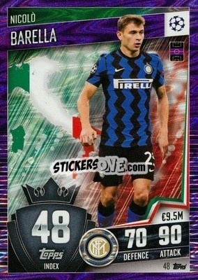 Sticker Nicolo Barella - Match Attax 101. Season 2020-2021
 n. 48p - Topps