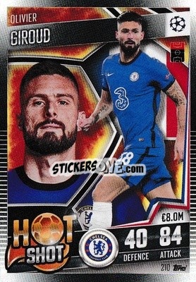 Sticker Olivier Giroud - Match Attax 101. Season 2020-2021
 n. 210 - Topps
