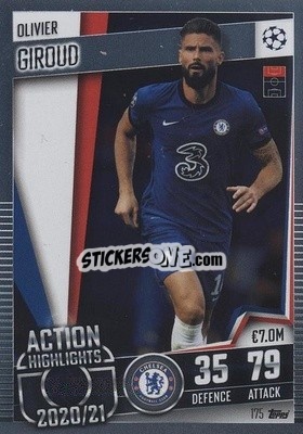 Sticker Olivier Giroud - Match Attax 101. Season 2020-2021
 - Topps