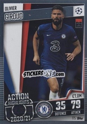 Sticker Olivier Giroud - Match Attax 101. Season 2020-2021
 n. 175 - Topps