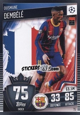 Sticker Ousmane Dembele - Match Attax 101. Season 2020-2021
 n. 75 - Topps