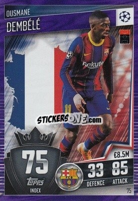 Sticker Ousmane Dembele - Match Attax 101. Season 2020-2021
 n. 75p - Topps