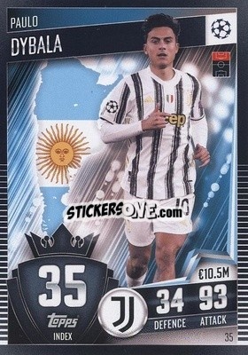 Sticker Paulo Dybala - Match Attax 101. Season 2020-2021
 n. 35 - Topps