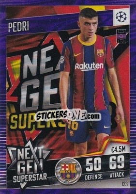 Sticker Pedri - Match Attax 101. Season 2020-2021
 - Topps