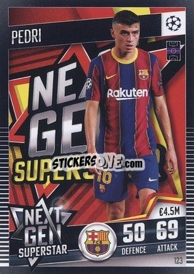 Sticker Pedri - Match Attax 101. Season 2020-2021
 n. 123 - Topps