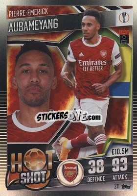 Sticker Pierre-Emerick Aubameyang - Match Attax 101. Season 2020-2021
 n. 211 - Topps