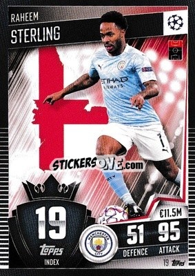 Sticker Raheem Sterling - Match Attax 101. Season 2020-2021
 n. 19 - Topps