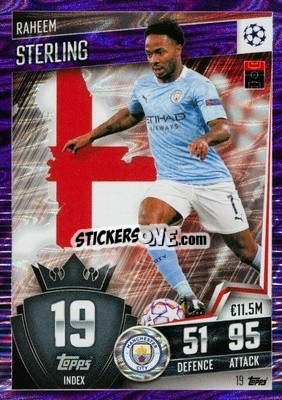 Sticker Raheem Sterling - Match Attax 101. Season 2020-2021
 n. 19p - Topps