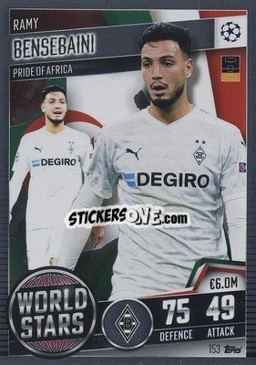 Sticker Ramy Bensebaini - Match Attax 101. Season 2020-2021
 n. 153 - Topps