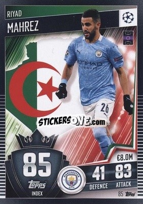 Sticker Riyad Mahrez - Match Attax 101. Season 2020-2021
 n. 85 - Topps