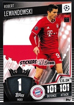 Sticker Robert Lewandowski - Match Attax 101. Season 2020-2021
 n. 1 - Topps
