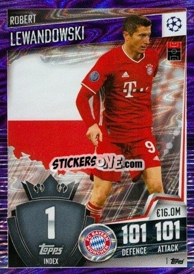 Sticker Robert Lewandowski - Match Attax 101. Season 2020-2021
 n. 1p - Topps