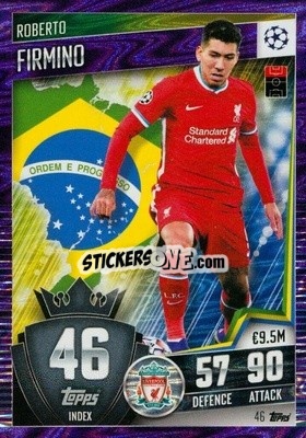Sticker Roberto Firmino - Match Attax 101. Season 2020-2021
 n. 46p - Topps