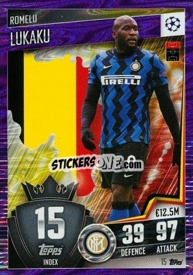 Sticker Romelu Lukaku - Match Attax 101. Season 2020-2021
 n. 15p - Topps