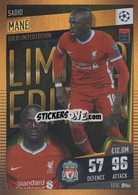 Sticker Sadio Mane - Match Attax 101. Season 2020-2021
 - Topps