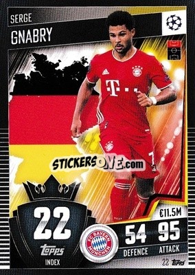 Sticker Serge Gnabry - Match Attax 101. Season 2020-2021
 n. 22 - Topps