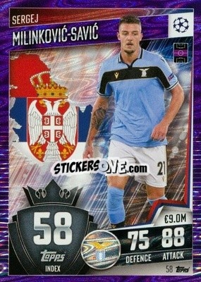 Sticker Sergej Milinkovic-Savic - Match Attax 101. Season 2020-2021
 n. 58p - Topps