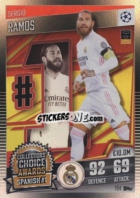 Sticker Sergio Ramos - Match Attax 101. Season 2020-2021
 - Topps