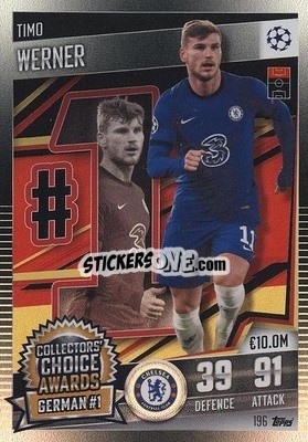 Sticker Timo Werner - Match Attax 101. Season 2020-2021
 n. 196 - Topps