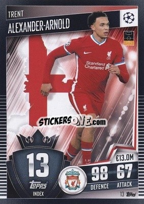 Sticker Trent Alexander-Arnold - Match Attax 101. Season 2020-2021
 n. 13 - Topps