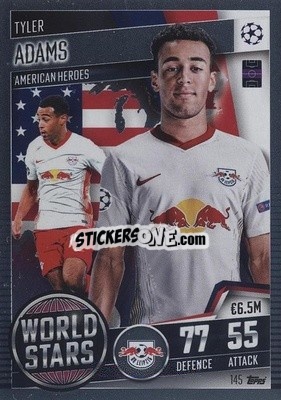 Sticker Tyler Adams - Match Attax 101. Season 2020-2021
 n. 145 - Topps
