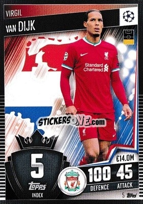 Sticker Virgil van Dijk - Match Attax 101. Season 2020-2021
 n. 5 - Topps