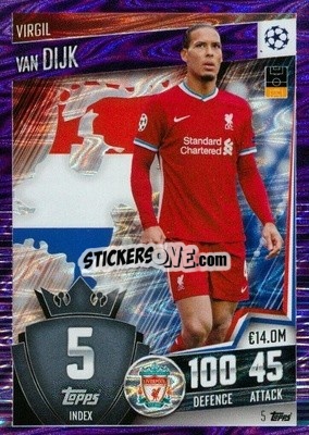 Sticker Virgil van Dijk - Match Attax 101. Season 2020-2021
 n. 5p - Topps