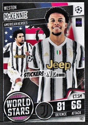 Sticker Weston McKennie - Match Attax 101. Season 2020-2021
 - Topps