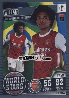 Sticker Willian - Match Attax 101. Season 2020-2021
 n. 136 - Topps