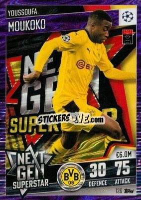 Sticker Youssoufa Moukoko - Match Attax 101. Season 2020-2021
 n. 126p - Topps