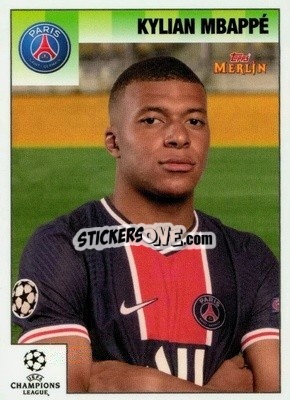 Sticker Kylian Mbappé - Heritage 95 UEFA Champions League 2020-2021
 n. 54 - Topps Merlin