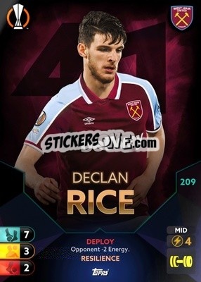 Sticker Declan Rice - Total Football 2021-2022
 n. 209 - Topps