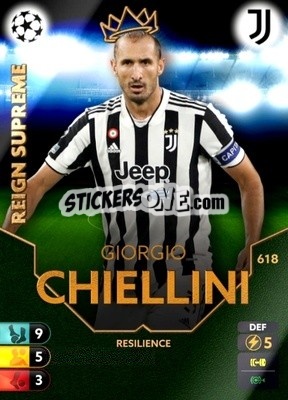 Sticker Giorgio Chiellini - Total Football 2021-2022
 n. 618 - Topps