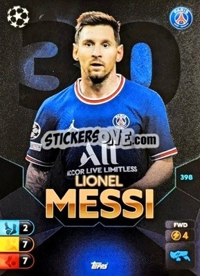 Sticker Lionel Messi - Total Football 2021-2022
 n. 398 - Topps