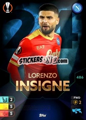 Sticker Lorenzo Insigne - Total Football 2021-2022
 n. 486 - Topps