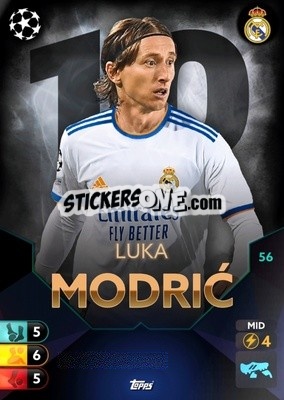 Sticker Luka Modric - Total Football 2021-2022
 n. 56 - Topps