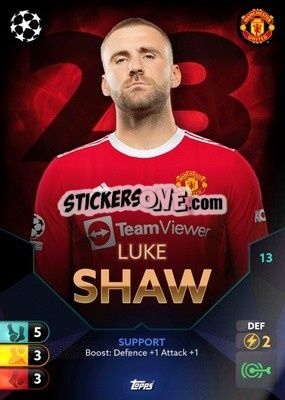 Sticker Luke Shaw - Total Football 2021-2022
 n. 13 - Topps