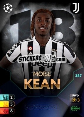 Sticker Moise Kean - Total Football 2021-2022
 n. 387 - Topps