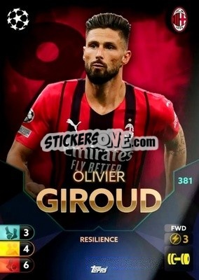 Sticker Olivier Giroud - Total Football 2021-2022
 n. 381 - Topps
