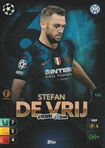 Cromo Stefan De Vrij - Total Football 2021-2022
 n. 122 - Topps