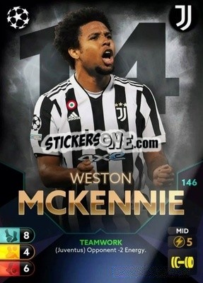 Sticker Weston McKennie - Total Football 2021-2022
 n. 146 - Topps