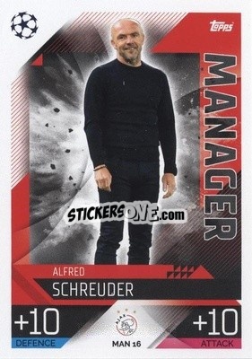 Sticker Alfred Schreuder - UEFA Champions League & Europa League 2022-2023. Match Attax Extra
 n. MAN16 - Topps